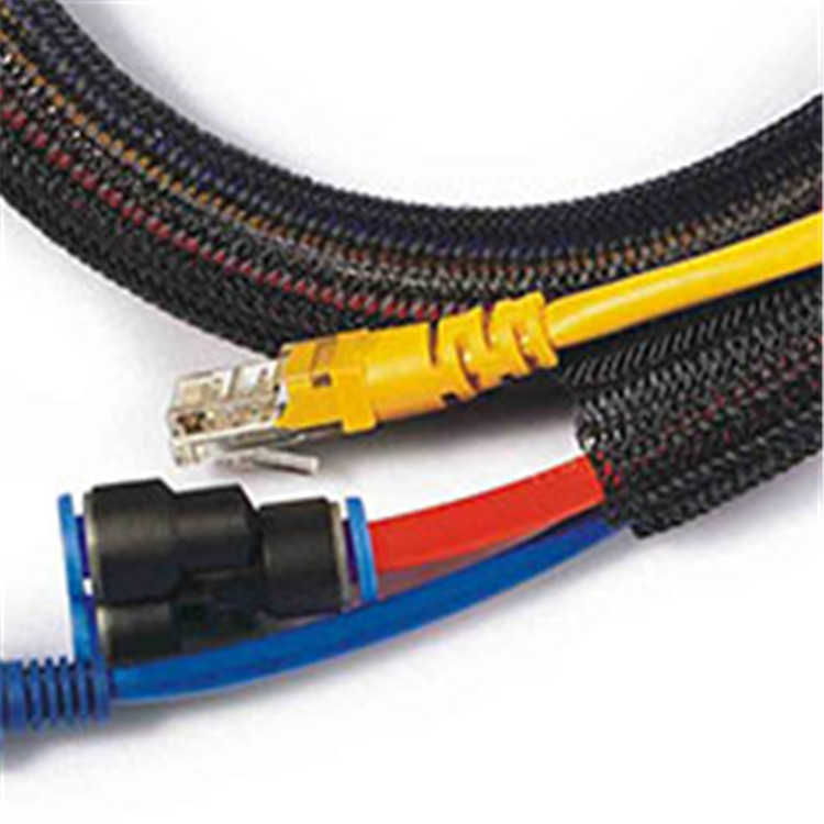 自卷式PET编织网管纵包管蛇皮网电线电缆线束保护网管集线管开口编织套管
