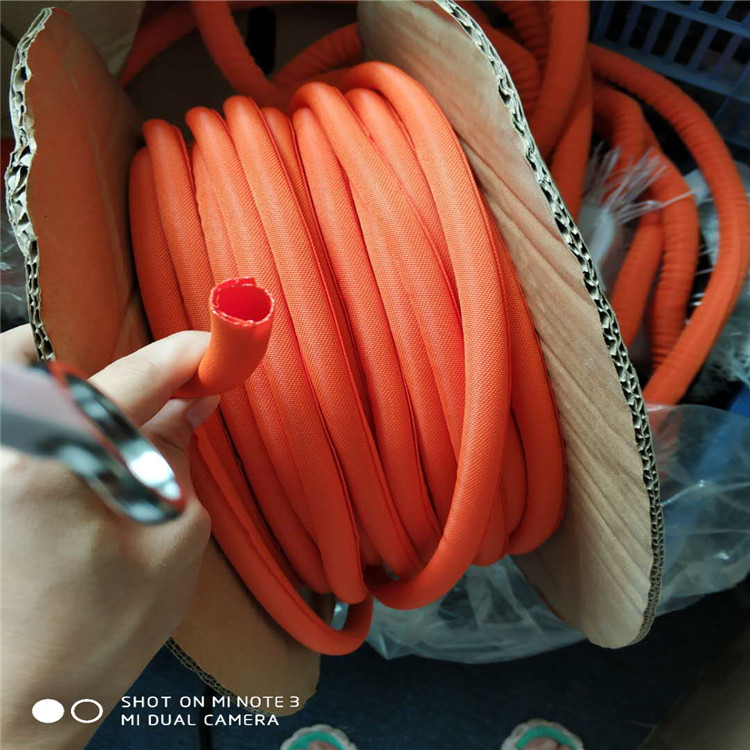 橙色 尼龙编织网套 开口自卷式编织套管
